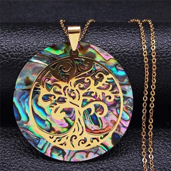 Vikings Tree of Life Abalone Necklace