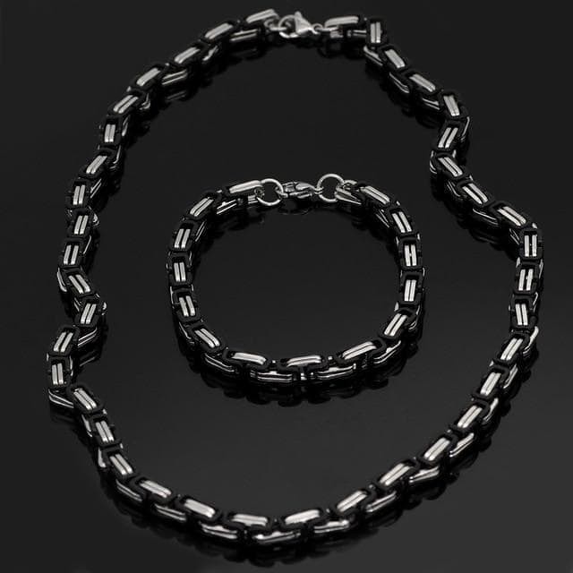 Viking Stainless Steel King Chain + Bracelet