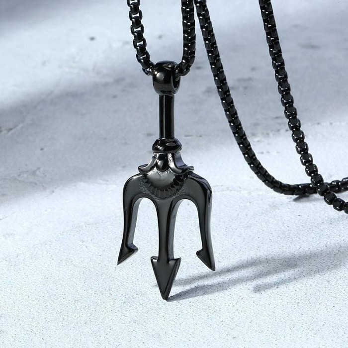 Ancient Greece Trident Stainless Steel Necklace