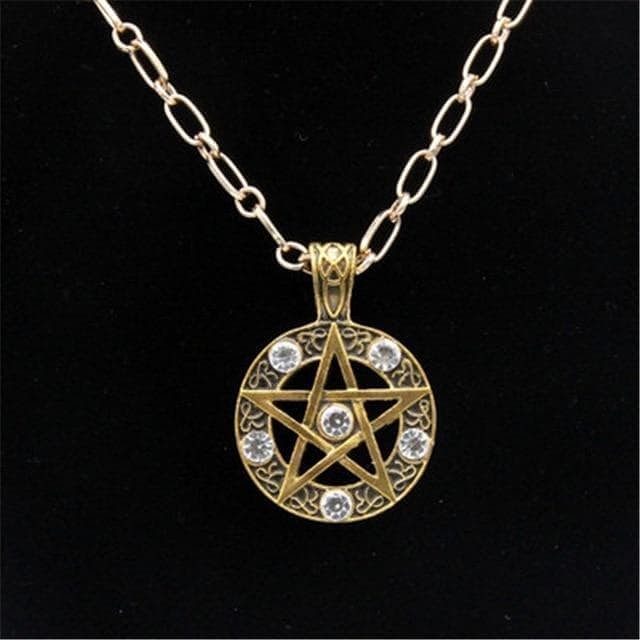 Wiccan Pentagram Stainless Steel Pendant Necklace