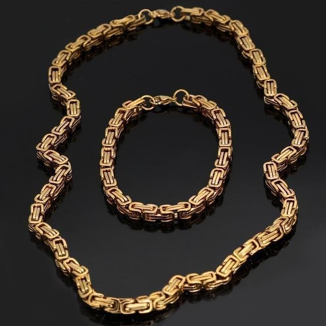 Viking Stainless Steel King Chain + Bracelet