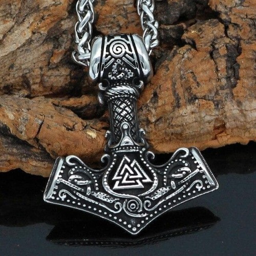 Viking Nordic Symbols Solid Stainless Steel Necklace