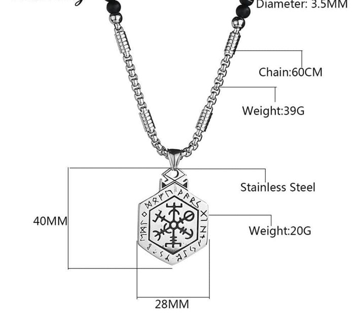 Vikings Vegvisir Stainless Steel Necklace