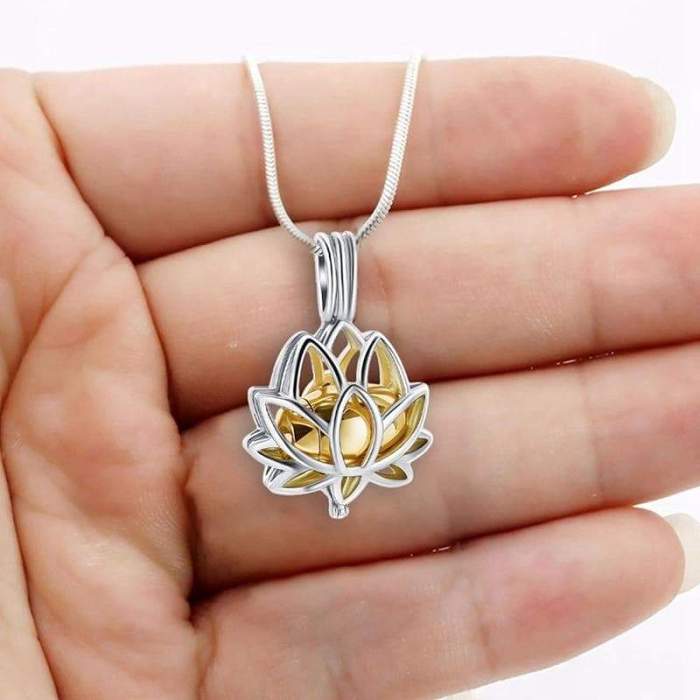 Ancient Egypt Lotus Stainless Steel Necklace