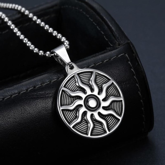 Ancient Greece Sun Stainless Steel Necklace