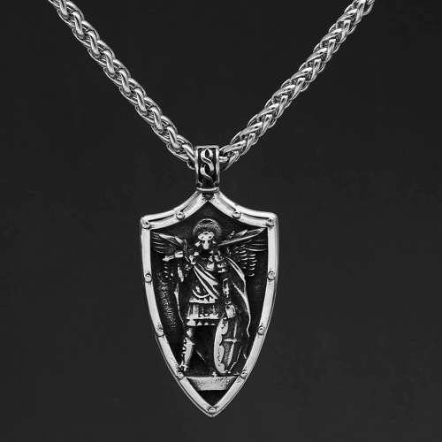 Roman St.Michael Shield Stainless Steel Necklace