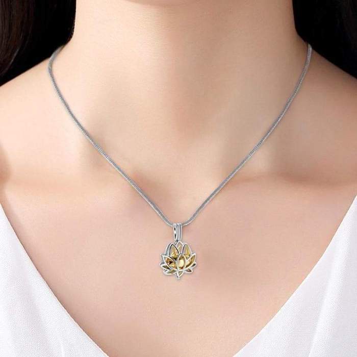 Ancient Egypt Lotus Stainless Steel Necklace