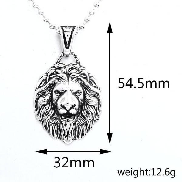 Ancient Greece Monster Lion Stainless Steel Necklace