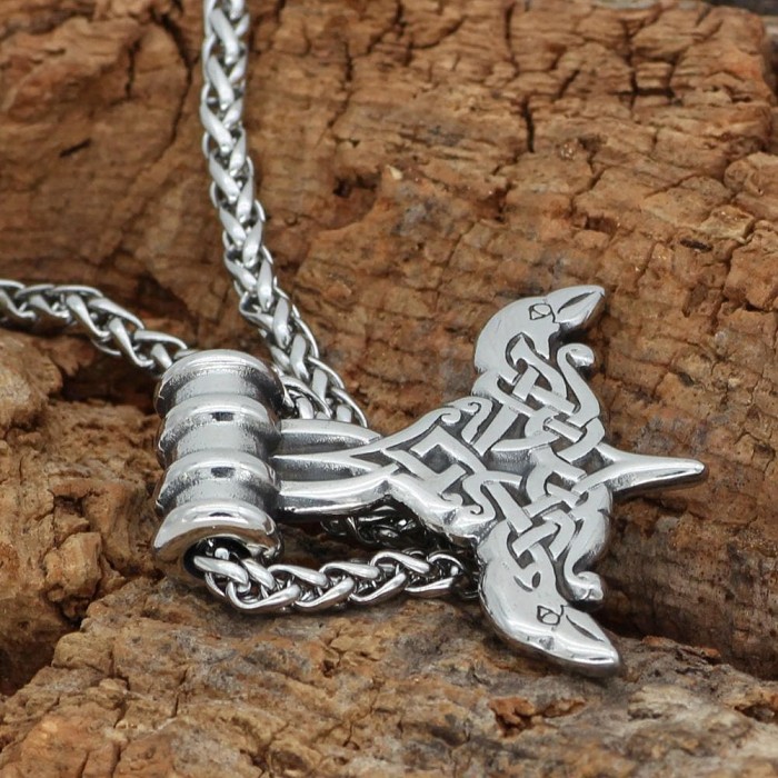 Vikings Huginn and Muninn Stainless Steel Necklace