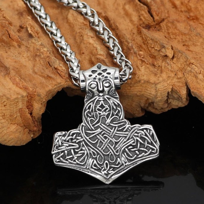 Vikings Thor Hammer Stainless Steel Necklace