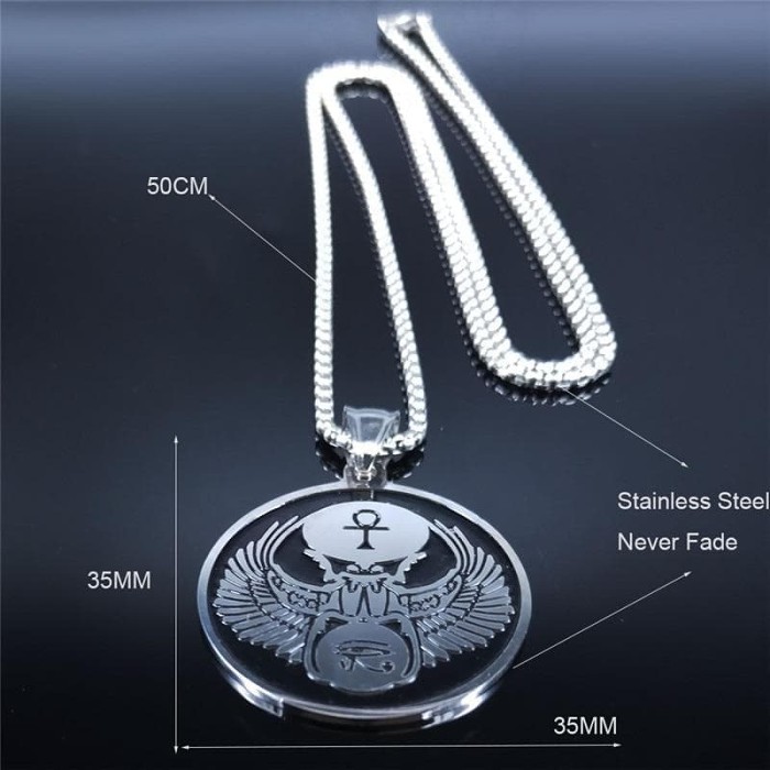 Ancient Egyptian Symbols Stainless Steel Necklace