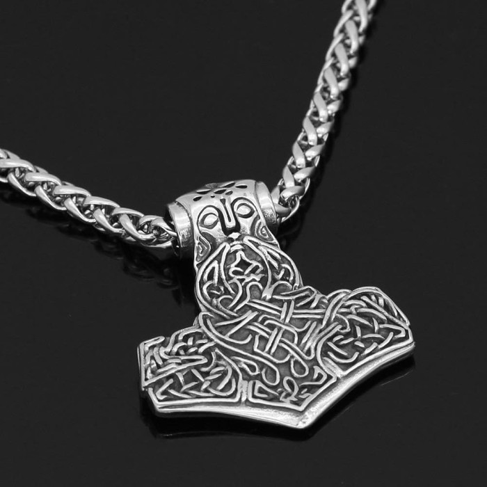 Vikings Thor Hammer Stainless Steel Necklace