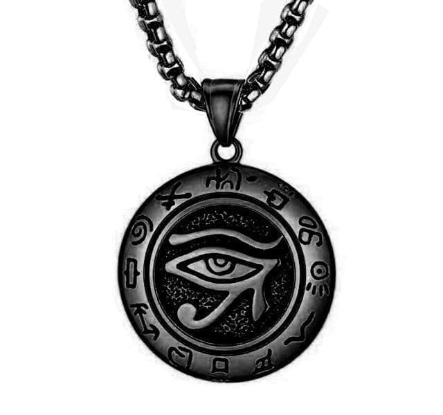 Ancient Egypt Eye of Horus and Runes Necklace