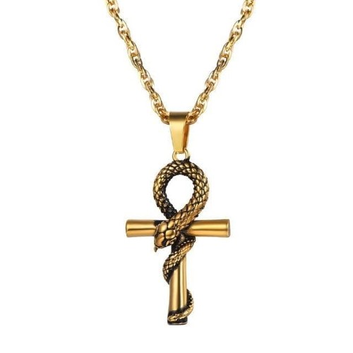 Ancient Egypt Ankh Cross Stainless Steel Necklace