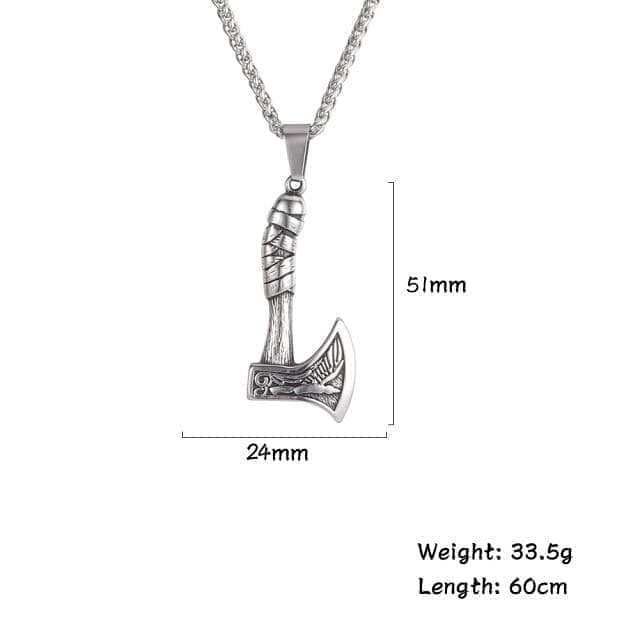Viking Weapon Nordic Axe Stainless Steel Necklace