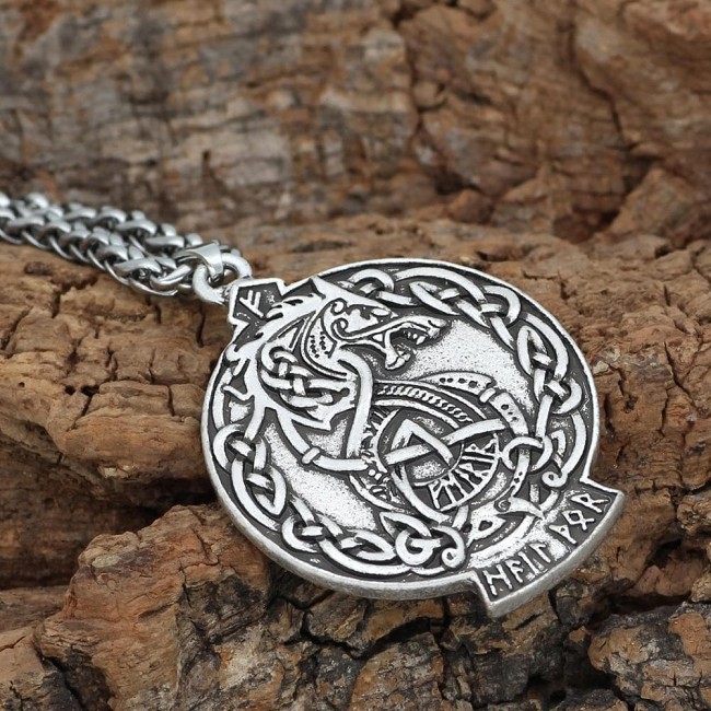 Viking Fenrir by Celtic Hammer Club Necklace