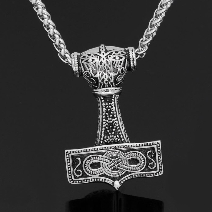 Vikings Thor Mjolnir Stainless Steel Necklace