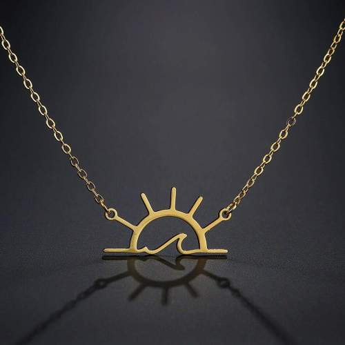 Wiccan Sun Symbol Stainless Steel Pendant Necklace