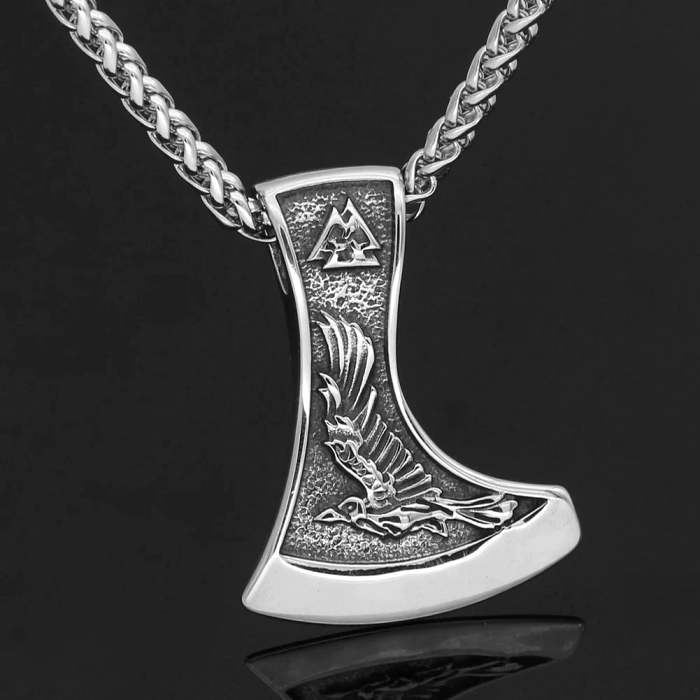Vikings Raven and Wolf Stainless Steel Necklace