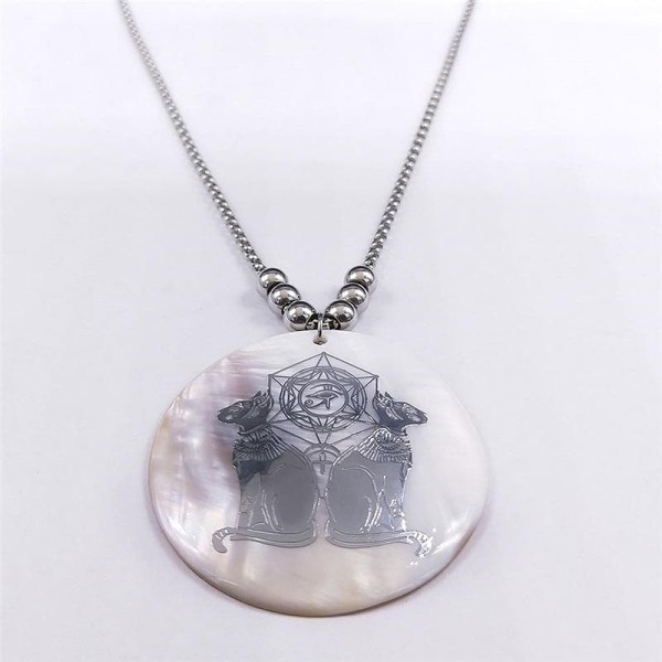 Ancient Egypt Bastet Ra Eye Stainless Steel Necklace