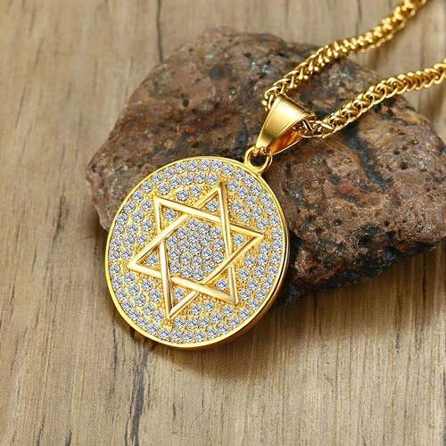 Templar Star of David Stainless Steel Necklace