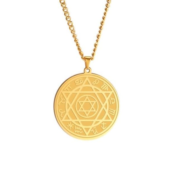 Ancient Greece David Star Stainless Steel Necklace