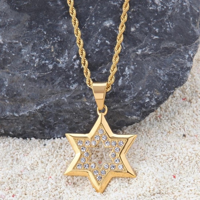 Freemasonic Star of David Solid Stainless Steel Necklace