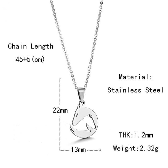 Viking Horse Sleipnir Solid Stainless Steel Necklace