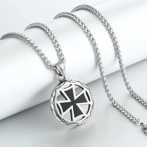 Templar Cross Stainless Steel Pendant Necklace