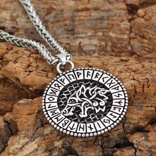 Viking Odin's Wolf Stainless Steel Necklace