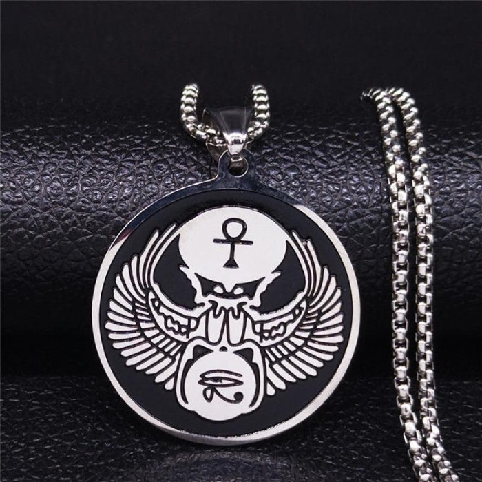 Ancient Egyptian Symbols Stainless Steel Necklace
