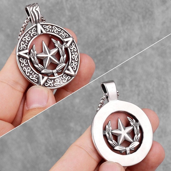 Templar Five-Pointed Star Pendant Necklace