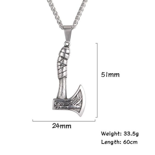 Viking Nordic Weapon Axe Stainless Steel Necklace