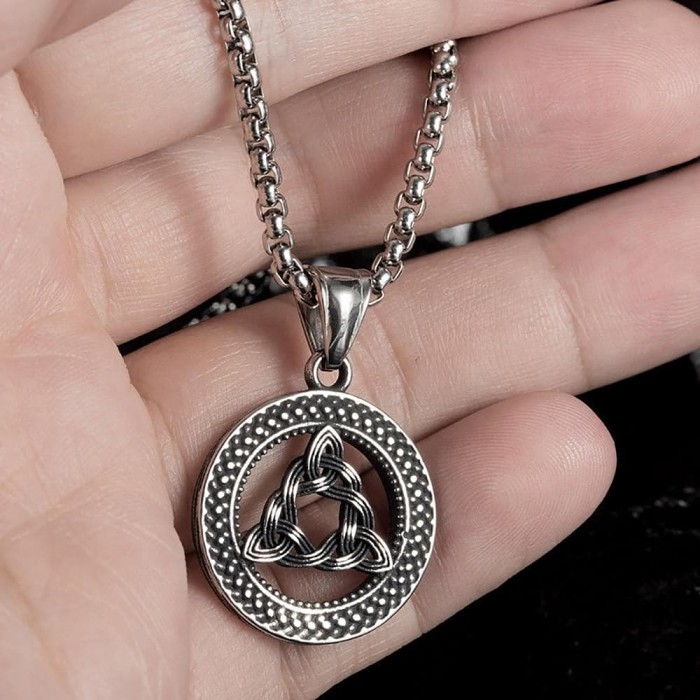 Celtic Trinity Triquetra Stainless Steel Necklace