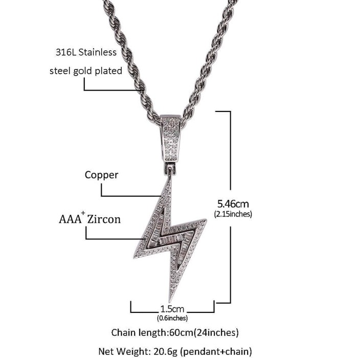 Ancient Greece Zeus Lightning Thunderbolt Necklace