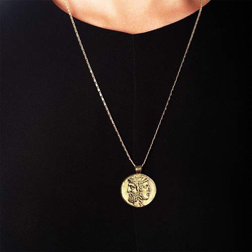 Ancient Greek Zeus and Hera Coin Pendant & Necklace