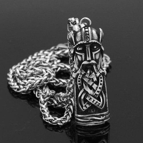 Vikings Odin Face Stainless Steel Necklace