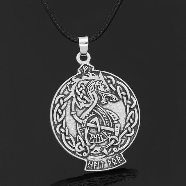 Viking Fenrir by Celtic Hammer Club Necklace