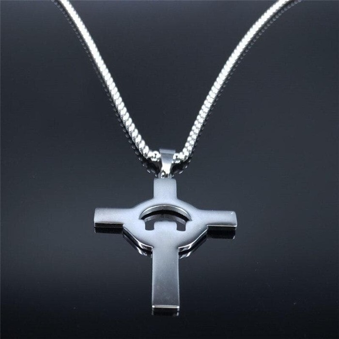 Celtic Cross Claddagh Stainless Steel Necklace