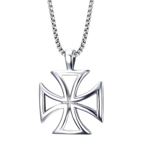 Knights Templar Red Cross Stainless Steel Necklace