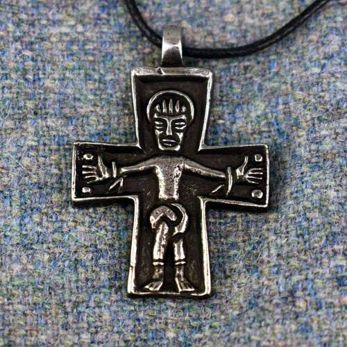 Vikings Old Christian Cross Pewter Pendant