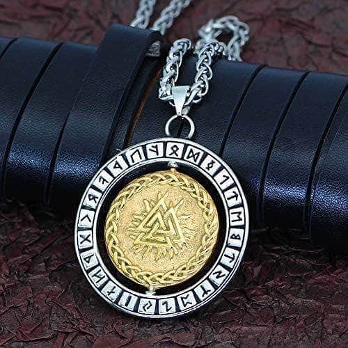 Vikings Odin Runes Stainless Steel 3D Necklace