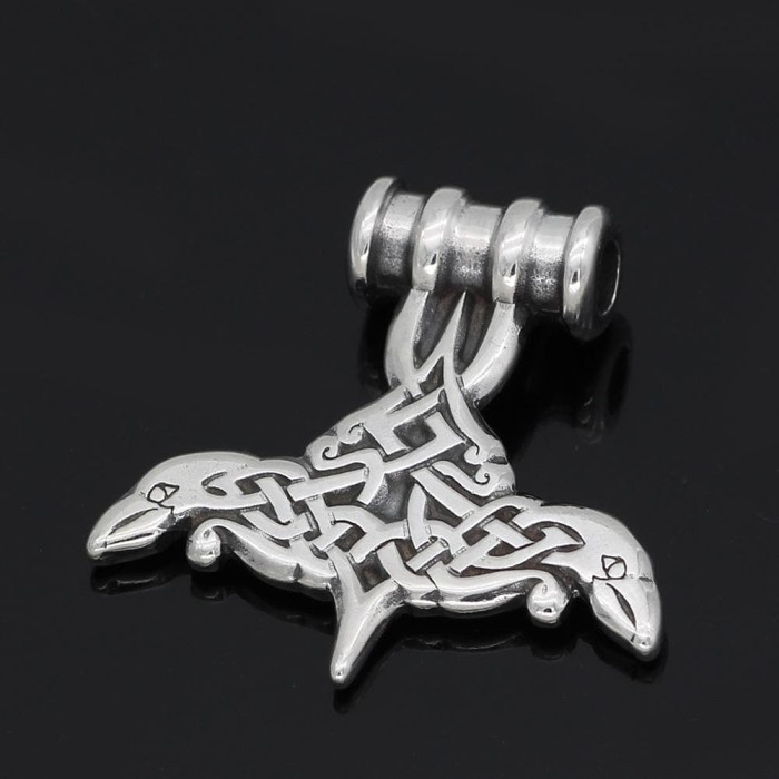 Vikings Huginn and Muninn Stainless Steel Necklace