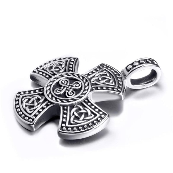 Knights Templar Cross Stainless Steel Pendant Necklace