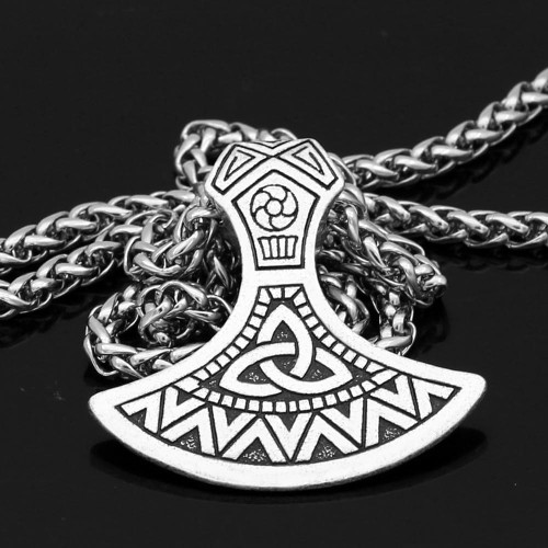 Vikings Triquetra Axe Stainless Steel Pendant & Necklace