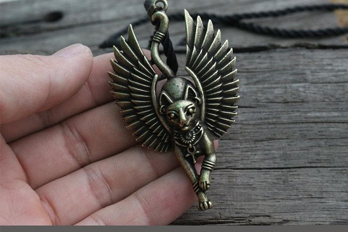 Ancient Egypt Bastet Goddess of Cats Stainless Steel Necklace