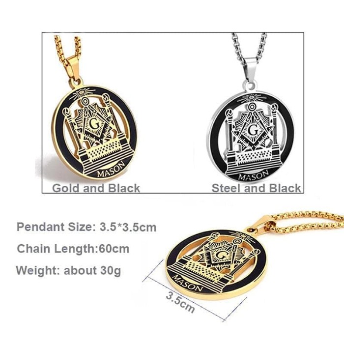 Templar Compass Stainless Steel Necklace