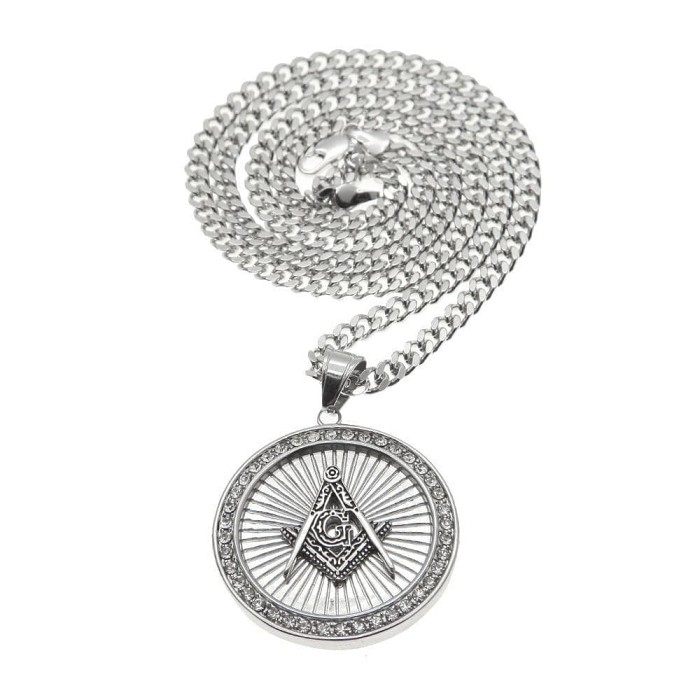Templar Square & Compasses Stainless Steel Necklace