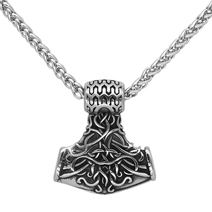Vikings Mjolnir Stainless Steel Chain Necklace