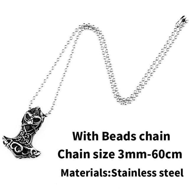 Viking Mjölnir Nordic Hammer Stainless Steel Necklace